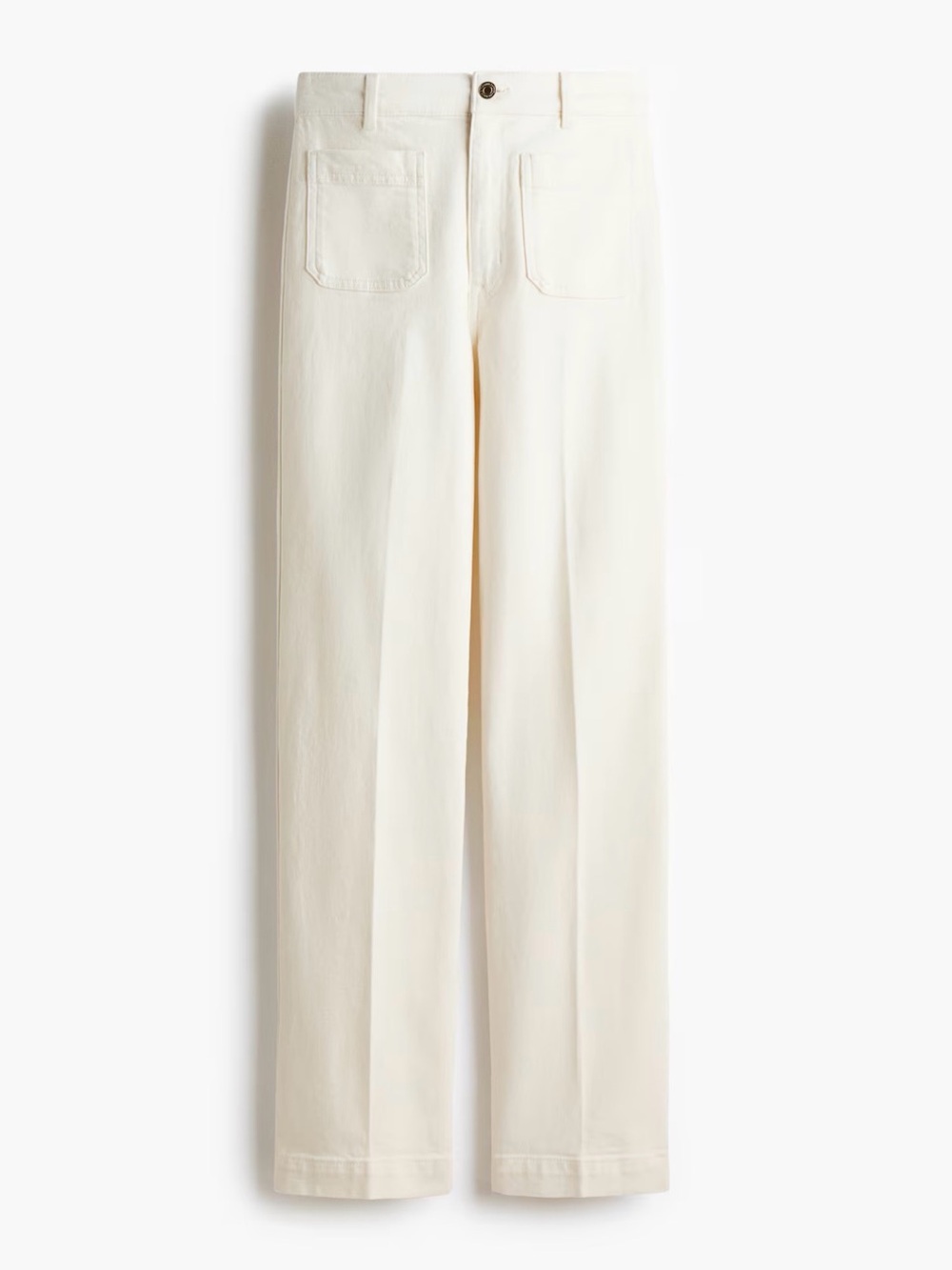 H&M Cream Wide-Leg High-Rise Jeans 16